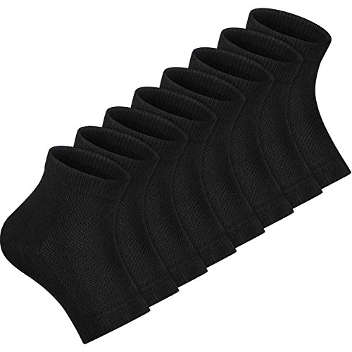 Product Cover Bememo Soft Gel Heel Socks Ventilate Open Toe Socks 4 Pairs for Dry Hard Cracked Skin Moisturizing Day Night Care Skin (Black)