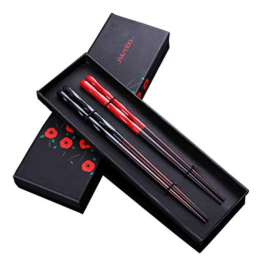 Product Cover Wooden Chopsticks Reusable with Case Gift Set Dishwasher Safe for SUSHI 2 Pairs (1)