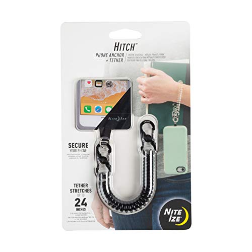 Product Cover Nite Ize Hitch Plus Tether - Universal Phone Case Anchor and Tether for Drop Protection - Black Tether