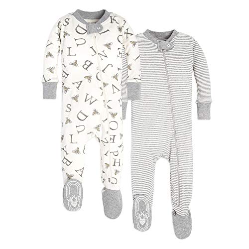 Product Cover Burt's Bees Baby Unisex Pajamas, A-Bee-C/Stripes 2-Pack, 12 Months