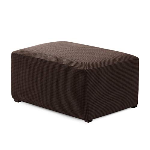 Product Cover Hokway Ottoman Slipcover Oversized Stretch Fabric Footrest Cover Footstool Protector(Chocolate)