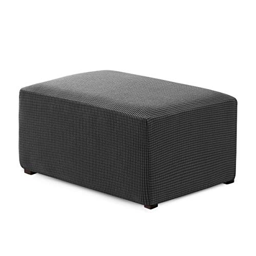 Product Cover Hokway Ottoman Slipcover Oversized Stretch Fabric Footrest Cover Footstool Protector(Gray)