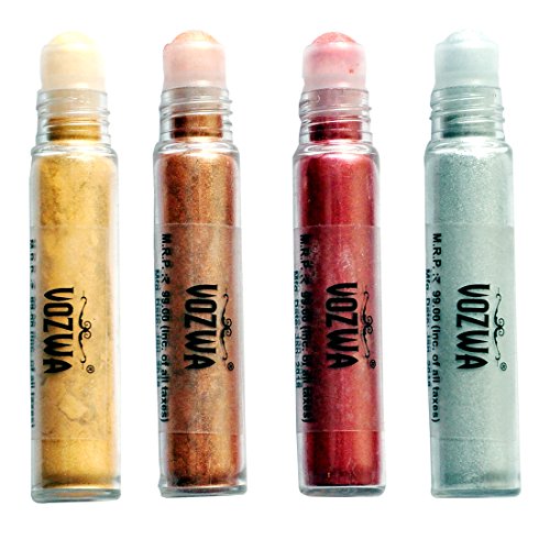 Product Cover VOZWA 4 in 1 Face and Eye Shadow Shimmer Roll On (Golden, Copper, Silver, Marron)