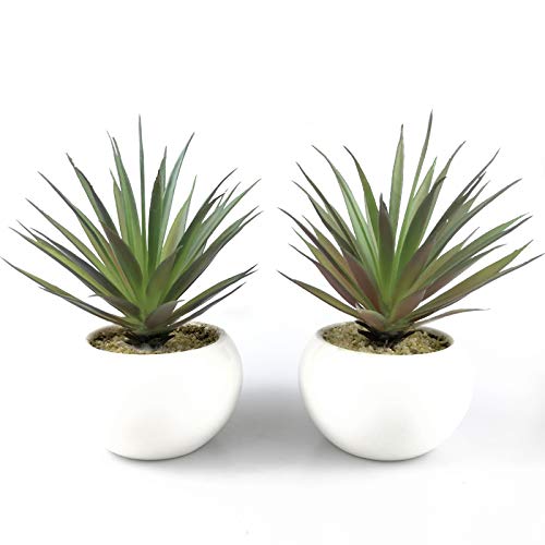 Product Cover Tuokor Small Artificial Plants in Ceramic Pots, Faux Greenery 2 pcs Set 3.5