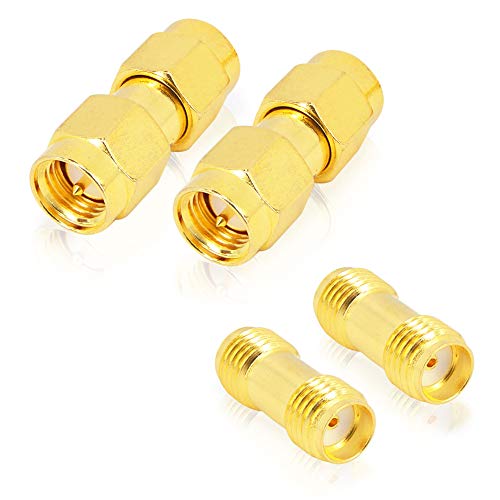 Product Cover Nisaea SMA Kit Antenna Cable Connector SMA Male to Male SMA Female to Female RF Coax Adapter Pack of 4