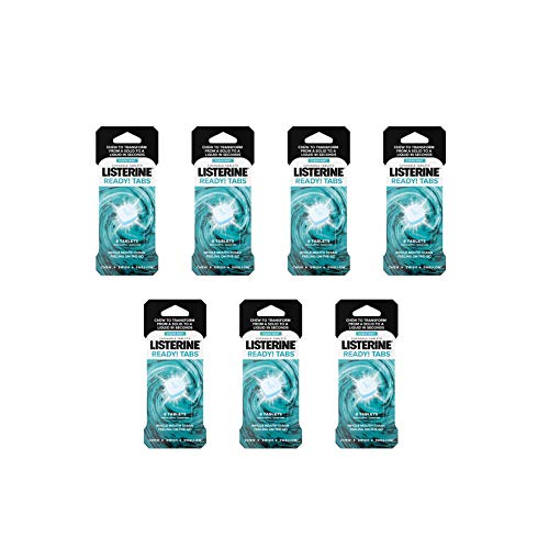 Product Cover Listerine Ready! Tabs Chewable Tablets with Clean Mint Flavor, Revolutionary 4-Hour Fresh Breath Tablets to Help Fight Bad Breath On-the-Go, Sugar-Free, Alcohol-Free & Kosher, 56 ct