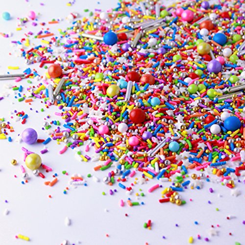 Product Cover Rainbow Road Sprinkle Mix, Birthday Sprinkles, Cake Sprinkles, Metallic Sprinkles, Unicorn Sprinkles, 2oz