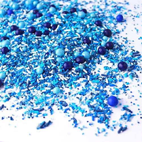 Product Cover Blue Ombre Sprinkle Mix, Boy Sprinkles, Navy Blue Sprinkles, Baby Shower Sprinkles, 2oz