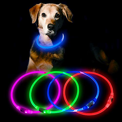 Product Cover HiGuard USB Rechargeable LED Necklace Lighted up Safety Bracelet Glowing Necklace Glow in The Dark Super Bright for Party Favors Christmas Concerts Birthday Outdoor Activities