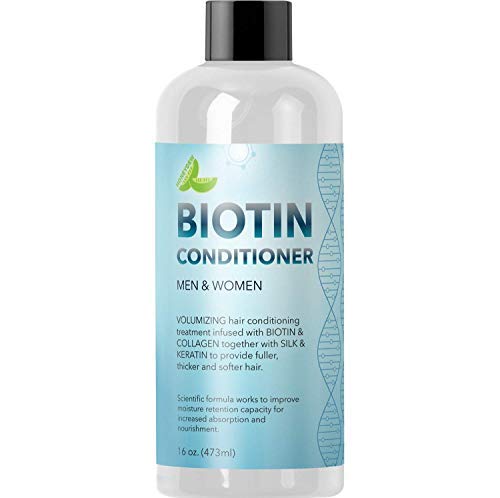 Product Cover Natural Biotin Conditioner For Hair Loss - DHT Blocker Hair Growth Hair Follicle Stimulator - Dry Damaged Hair Treatment Sulfate Free With Aloe Vera Jojoba Oil Sea Buckthorn and Argan Oil, 16oz, 473ml