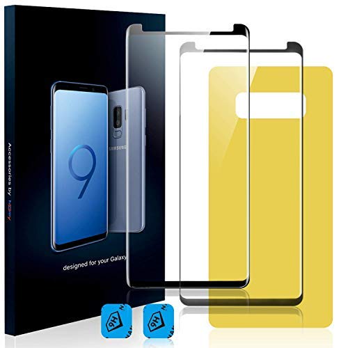 Product Cover Homy Compatible UHD Screen Protector for Samsung Galaxy Note 8 [2-Pack] - Free Back Cover & Camera Lens Cover. Made of Full 3D Curved 9H Japanese Tempered Glass.