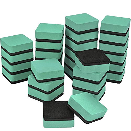 Product Cover 30 Pack Magnetic Whiteboard Dry Eraser Chalkboard Cleansers Wiper for Classroom Office (Green)