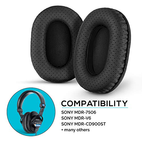 Product Cover Brainwavz Perforated Earpads for Sony MDR 7506 - V6 - CD900ST with Memory Foam Ear Pad & Suitable for Other On Ear Headphones
