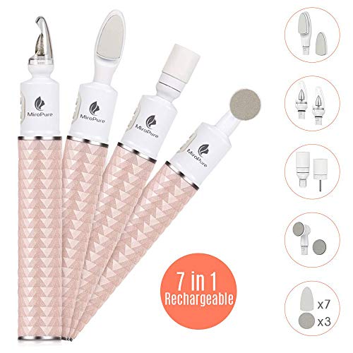 Product Cover MiroPure Electric Nail Drill, 7 in 1 USB Rechargeable Nail File Manicure Pedicure set, Pen-shape Portable Cordless Handpiece Grinder Acrylic Nail Tools with 10 Extra Sand Stickers