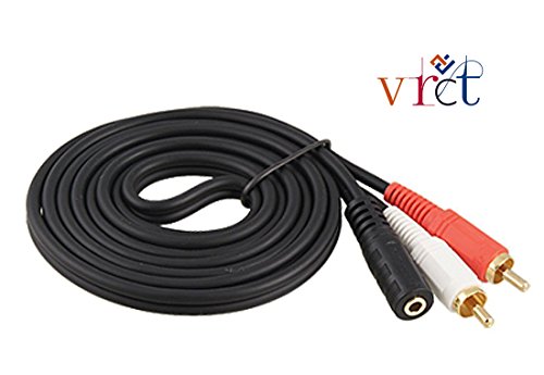Product Cover VRCT 3.5mm Stereo Female to 2RCA Male 1.5 Meter Cable (Gold Plated) - Black