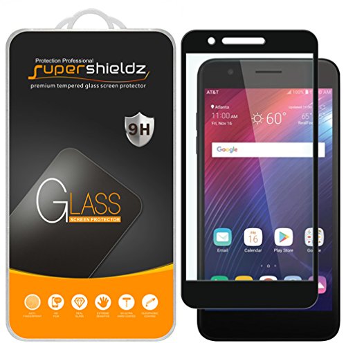 Product Cover (2 Pack) Supershieldz for LG (Phoenix Plus) Tempered Glass Screen Protector, (Full Screen Coverage) Anti Scratch, Bubble Free (Black)
