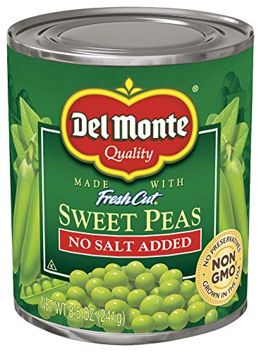 Product Cover Del Monte Canned Fresh Cut Sweet Peas, No Salt Added, 8.5-Ounce Cans (Pack of 12)