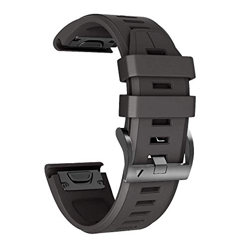 Product Cover ANCOOL Compatible Fenix 5X Plus Band 26mm Easy Fit Silicone Smartwatch Bands Replacement for Fenix 6X/Fenix 6X Pro/Fenix 5X/Fenix 5X Plus/Fenix 3/Fenix 3 HR (Black)