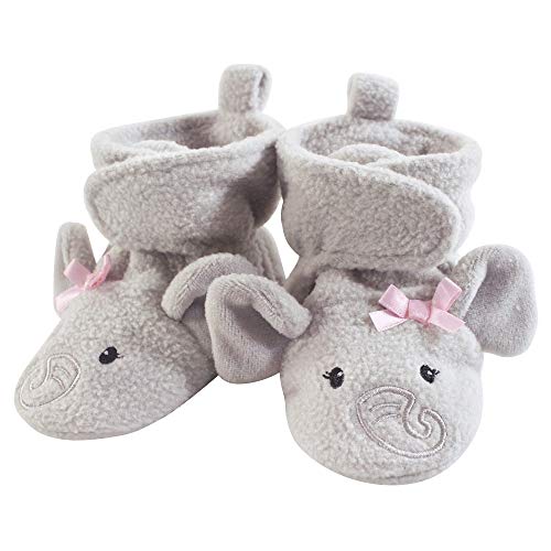 Product Cover Hudson Baby Unisex Baby Cozy Fleece Booties, Pretty Elephant, 6-12 Months