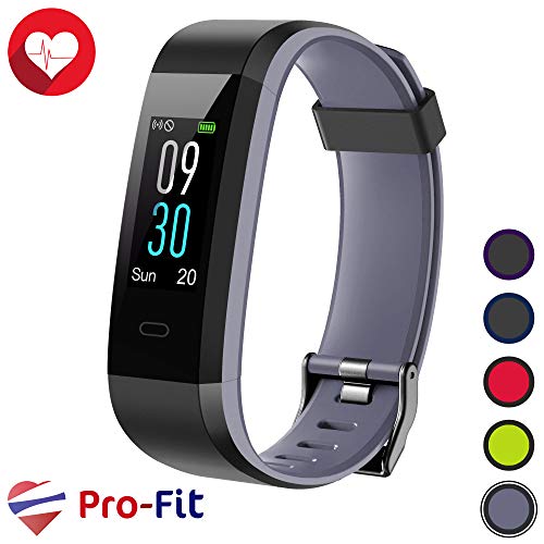 Product Cover Pro-Fit VIP VeryFitPro Fitness Tracker Color Activity Tracker IP67 Waterproof Heart Rate Sleep Monitor (Black & Gray)