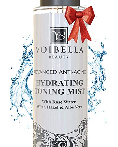 Product Cover Organic Anti-Aging Hydrating Toner for Face - Best Rose Water, Witch Hazel & Aloe Vera Toning Facial Mist. Natural Skin Moisturizing Rosewater Spray for Women. Pure, Fresh, No Alcohol & Pore Refining