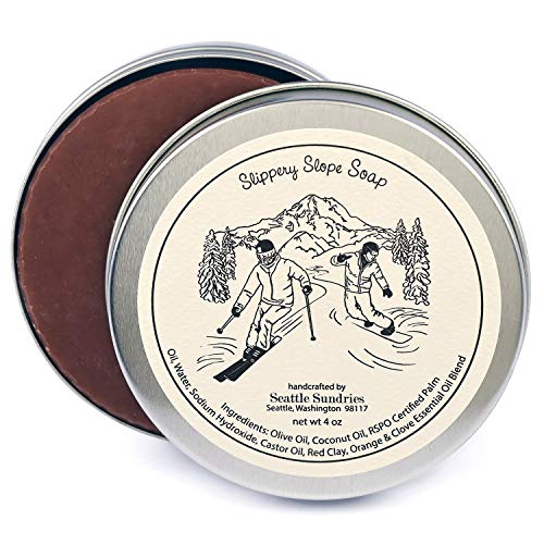 Product Cover Slippery Slope Soap-100% Natural & Hand Made. Scented with Essential Oils. One 4 oz Bar in a Convenient Travel Gift Tin. Great For Ski Snowboard Fans.