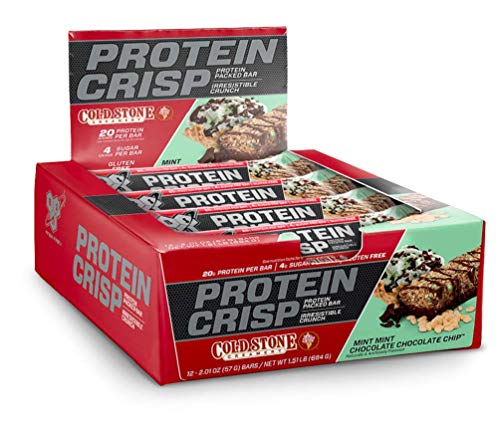 Product Cover BSN Protein Crisp Bar by Syntha-6, Cold Stone Creamery Flavor-Mint Mint Chocolate Chip-Low Sugar Whey Protein Bar, 20g of Protein, 12 Count