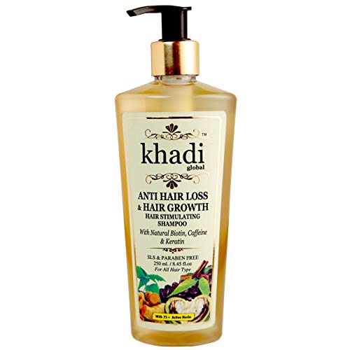 Product Cover Khadi Global Anti Hair Loss & Hair Growth Hair Stimulating Shampoo With Natural Biotin Caffeine & Keratin Infused With More Than 25 Rare Active Indian Herbs 8.45 Fl.Oz |Best Biotin Hair Growth Shampoo