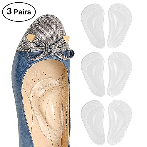 Product Cover Dr. Foot's Arch Support Shoe Insoles for Flat Feet, Gel Arch Inserts for Plantar Fasciitis, Adhesive Arch Pad for Relieve Pressure and Feet Pain- 3 Pairs (Clear)