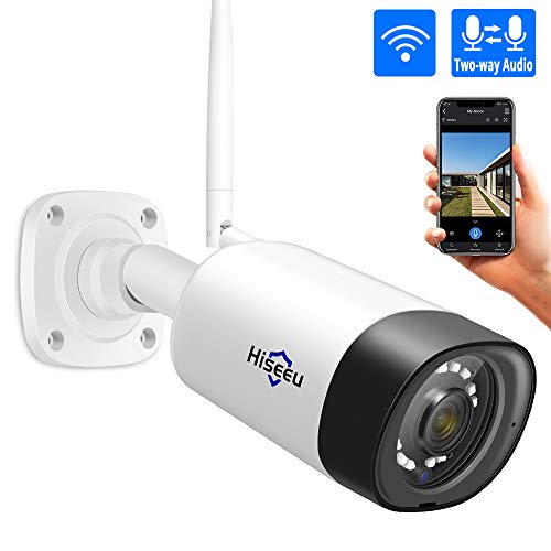 Product Cover Hiseeu 1080P Security Camera, Outdoor Two-Way Audio Surveillance Cameras Bullet IP Camera Waterproof,Motion Detection Day& Night Vision with Power Adapter Compatible with Hiseeu Wireless Camera System