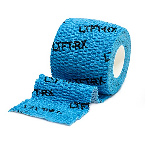 Product Cover LYFT-RX Weightlifting Hook Grip Tape - Premium Adhesive Stretch Athletic Thumb Tape - Sticky, Stretchy, Flexible & Easy Tear Lifting Tape for Olympic Weight Lifters, Finger Grip Tape - Blue, 3PACK