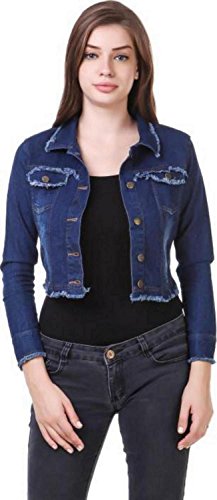Product Cover G.S.A ENTERPRISES Denim Solid Dark Blue 3/4 Sleeves Regular Collar Women Jacket