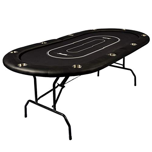 Product Cover Franklin Sports Folding Poker Table - Portable Tabletop Casino-Style Poker - Up to 10 Players - Foldable Poker Table - Felt Top - Plush Armrests - Steel Frame - Easily View Your Cards - Cup Wells