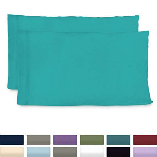 Product Cover Cosy House Collection Premium Bamboo Pillowcases - King, Turquoise Pillow Case Set of 2 - Ultra Soft & Cool Hypoallergenic Blend from Natural Bamboo Fiber