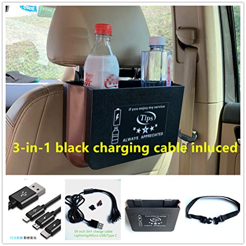 Product Cover Car Organizer Box Plus 3in1 Fast Charge Cable for Rideshare Drivers U and L Drivers Free Charge and Water etc. for Pax. Rideshare Drivers Must Have It