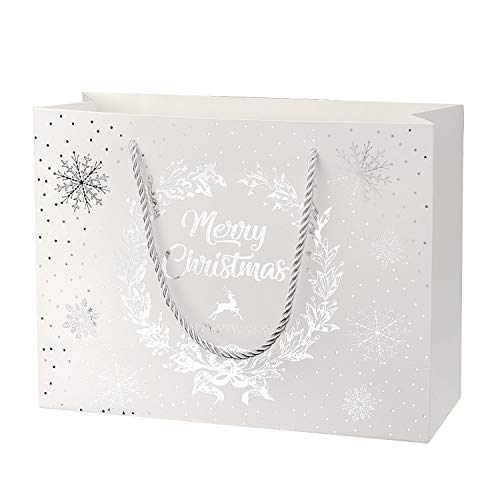 Product Cover Crisky Merry Christmas & Happy New Year Gift Bags, Foil Silver, 11