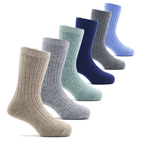 Product Cover Boys Wool Socks Kids Crew Seamless Winter Warm Thermal Socks 6 Pack