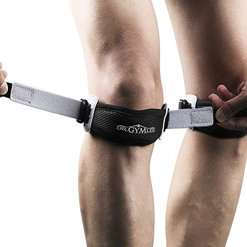 Product Cover DR.GYMLEE 2-Pack FDA Knee Band, Unisex Patellar Tendon Support Strap with Silicone Massage Bumps, Super-Thin, Anti-Slip&Anti-Distortion Patella Knee Strap, Knee Pain Relief Osgood Schlatter Knee Brace