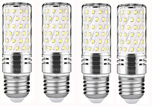 Product Cover JKLcom E26 LED Corn Bulbs 15W LED Candle Bulbs 15W LED Candelabra Light Bulbs,120W Incandescent Bulbs Equivalent, White 6000K,E26 Medium Base, Non-Dimmable, Pack of 4