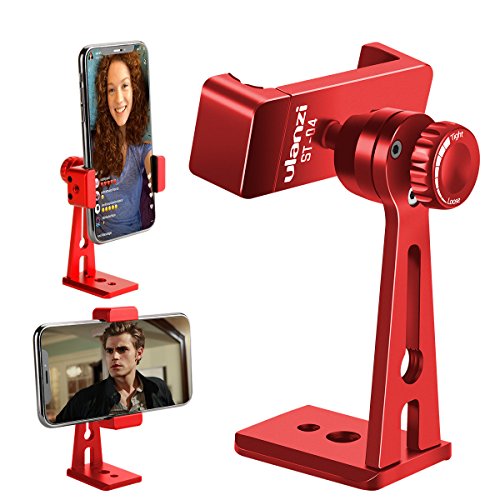 Product Cover Ulanzi ST-04 Aluminum Phone Tripod Mount Adapter Vertical Video Bracket Cell Phone Clip 360 Degree Smartphone Video Tripod Clamp Compatible for iPhone Xs X Samsung Android Instagram IGTV Livestream
