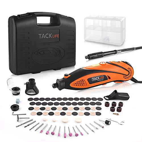 Product Cover TACKLIFE Rotary Tool Kit Variable Speed with Flex shaft, 80 Accessories, 3 Attachments and Carrying Case, Multi-functional for Around-the-House and Crafting Projects-RTD35ACL