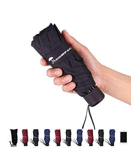Product Cover SY COMPACT Travel Umbrella - Lightweight Portable Mini Compact Umbrellas (Black)