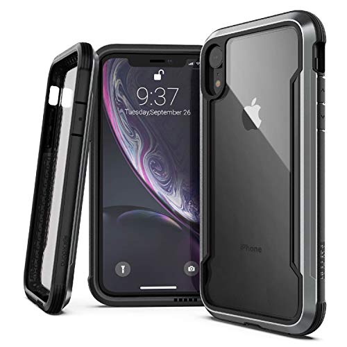 Product Cover X-Doria Defense Shield, iPhone XR Case - Military Grade Drop Tested, Anodized Aluminum, TPU, and Polycarbonate Protective Case for Apple iPhone XR, 6.1 Inch LCD Screen (Black)