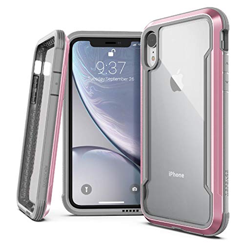 Product Cover X-Doria Defense Shield, iPhone XR Case - Military Grade Drop Tested, Anodized Aluminum, TPU, and Polycarbonate Protective Case for Apple iPhone XR, 6.1 Inch LCD Screen (Rose Gold)