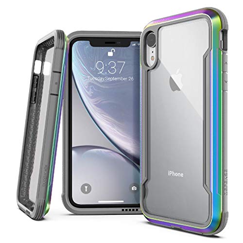 Product Cover X-Doria Defense Shield, iPhone XR Case - Military Grade Drop Tested, Anodized Aluminum, TPU, and Polycarbonate Protective Case for Apple iPhone XR, 6.1 Inch LCD Screen (Iridescent)
