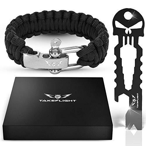Product Cover Multi Tool Everyday Carry Survival Kit - Gadgets for Men Tactical Survival Gear w/Paracord Bracelet + Keychain Bottle Opener Tool | Birthday Gifts for Men, Men's Christmas Stocking Stuffer, Father's