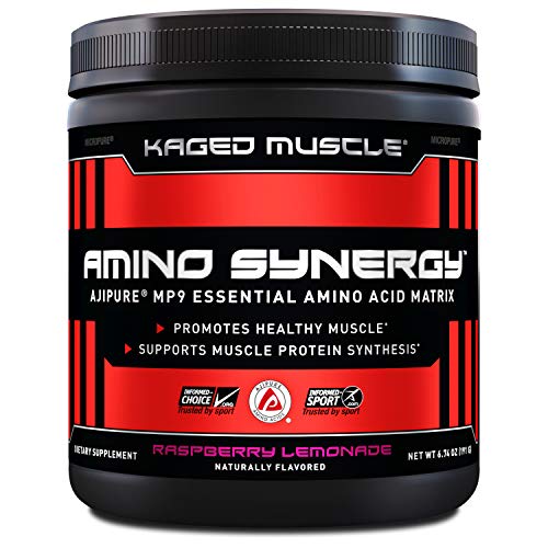 Product Cover Kaged Muscle Amino Synergy, Vegan EAA Powder, Essential Amino Acid Supplement with Coconut Water, Essential Aminos, EAA's, Raspberry Lemonade, 30 Servings