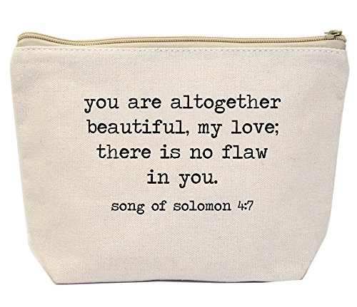 Product Cover Jules Natural Canvas Tote Zipper Bag You Are All Together Beautiful, My Love; There Is No Flaw In You. Song of Solomon 4:7