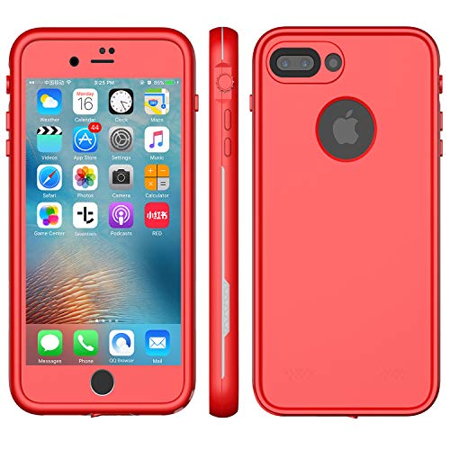 Product Cover LOVE BEIDI XLF iPhone 8 Plus Waterproof CASE (Red & Gray (iPhone 7/8 Plus 5.5
