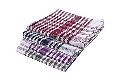 Product Cover manan Cotton Large Multipurpose Cleaning Check Cloth Towel (Multicolour, 24x16 inch)-Set of 4
